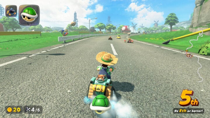 Mario Kart World Luigi driving