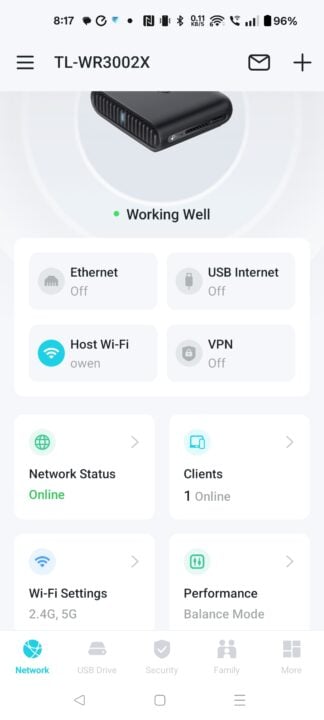 TL-WR3002X set up menu