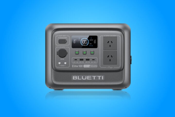 Bluetti Elite 100 V2 power station blue background