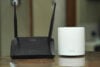 Deco and TP-Link routers stock image