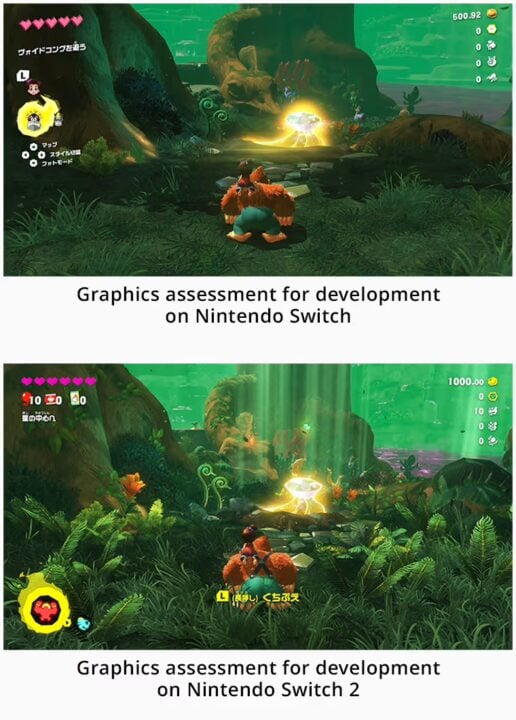 Donkey Kong Bananza Switch and Switch 2 comparison