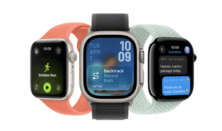 WatchOS 26 on 3 watch faces