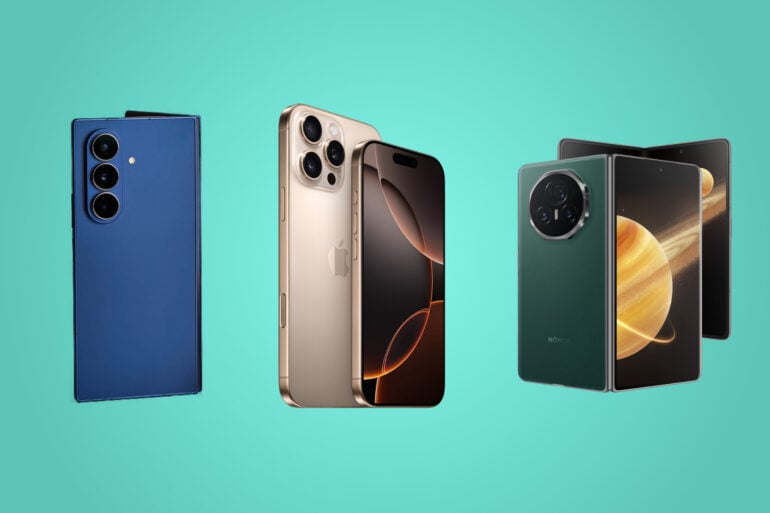 iPhone 16 Pro Samsung Galaxy Z Fold 7 Honor Magic V3