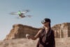Antigravity A1 drone model wearing goggles