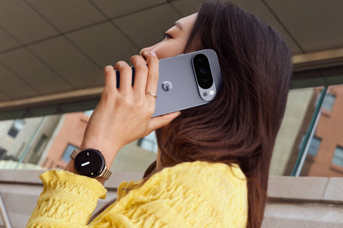 Google Pixel 10 Pro model in yellow top