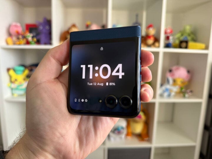 Motorola Razr 60 folded front screen in hand