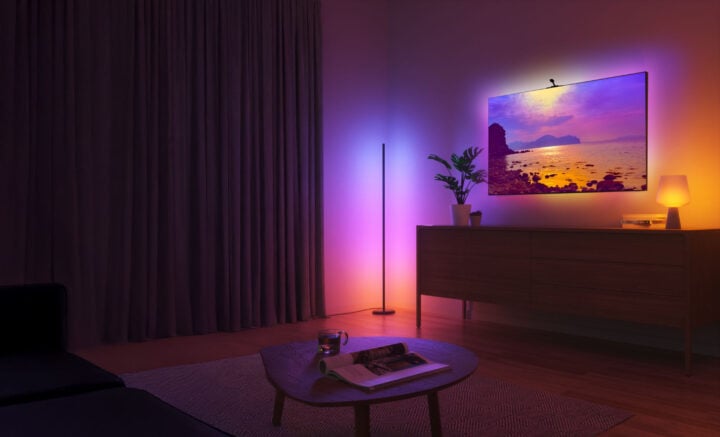 Nanoleaf Floor Lamp next to TV