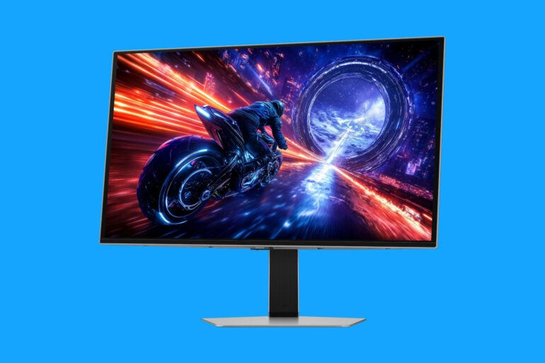 Samsung Galaxy Odyssey OLED G6 gaming monitor blue background