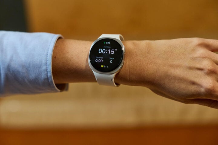 Samsung Galaxy Watch 8 on tanned wrist