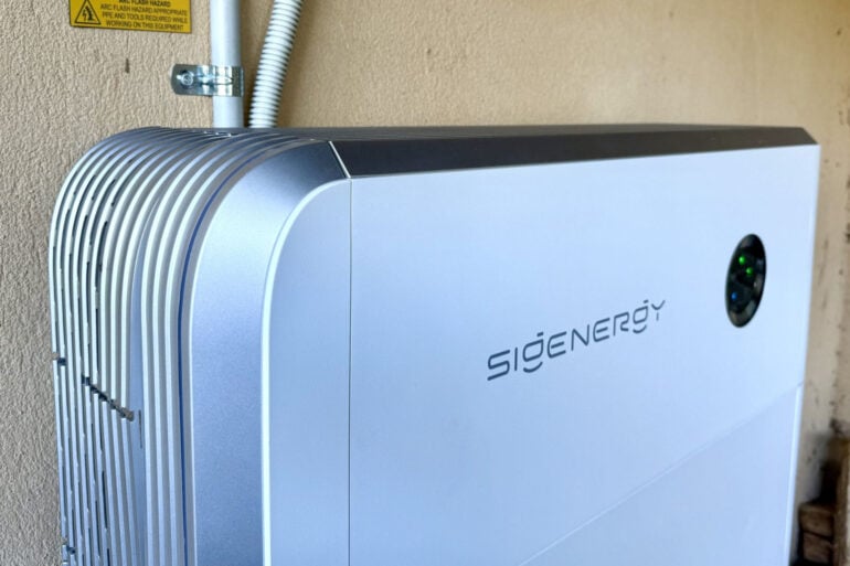 Sigenergy home battery installation close-up