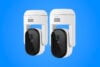 Arlo Essential Pan Tilt cameras blue background