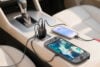 Belkin BoostCharge car charger powering a Switch 2