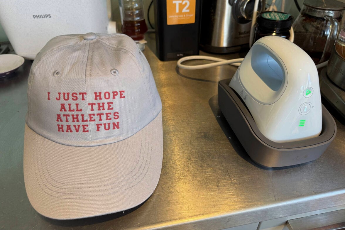 Cricut Hat Press with cap slogan