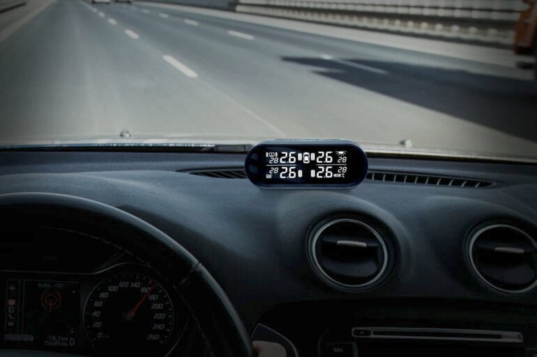 Promata Mata 2 TPMS on dashboard