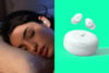 Soundcore Sleep A30 earbuds with woman sleeping