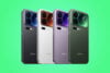 Xiaomi 17 Pro phones with rear screen green background