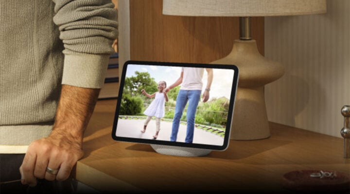 Amazon Echo Studio 11 glacier white on countertop