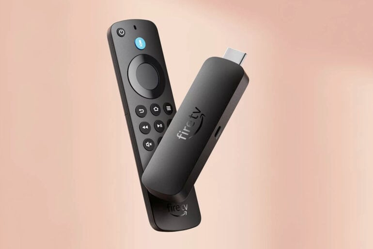 Amazon Fire TV Stick 4K Select pink background