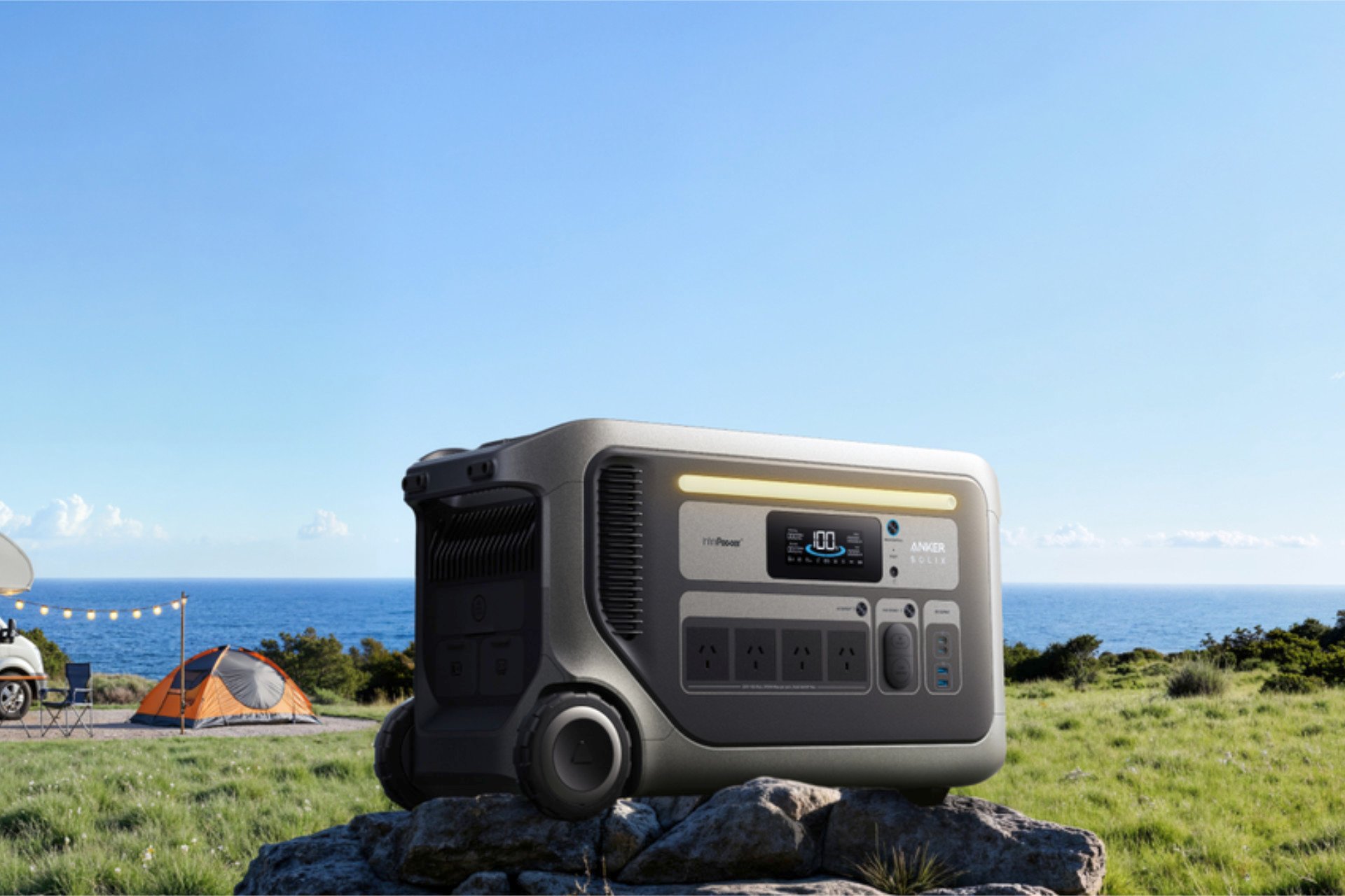 Big Anker Solix portable power station lasts for ages