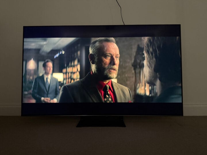 Hisense U7QAU TV John Wick scene front angle