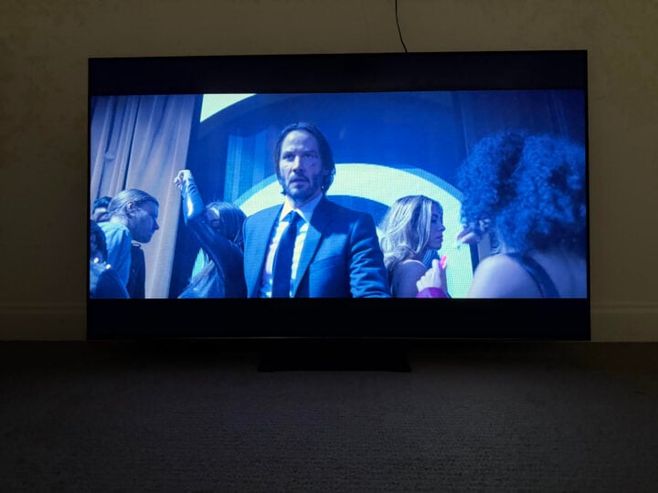 Hisense U7QAU TV playing John Wick