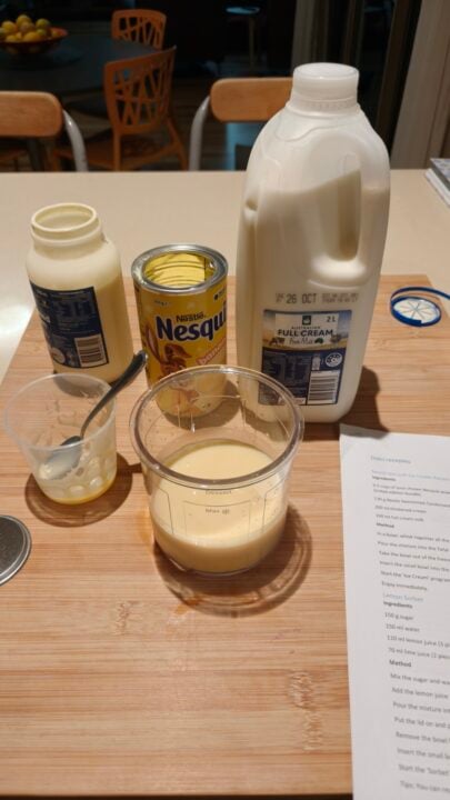 Ice cream ingedients