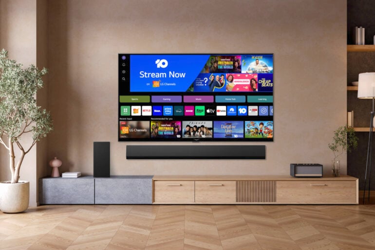 LG G5 OLED TV showing Network 10 channels