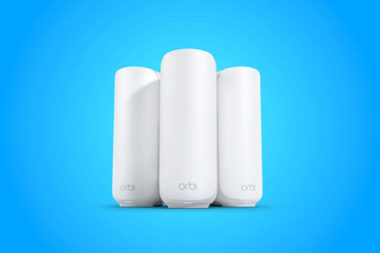 Netgear Orbi 370 routers blue background