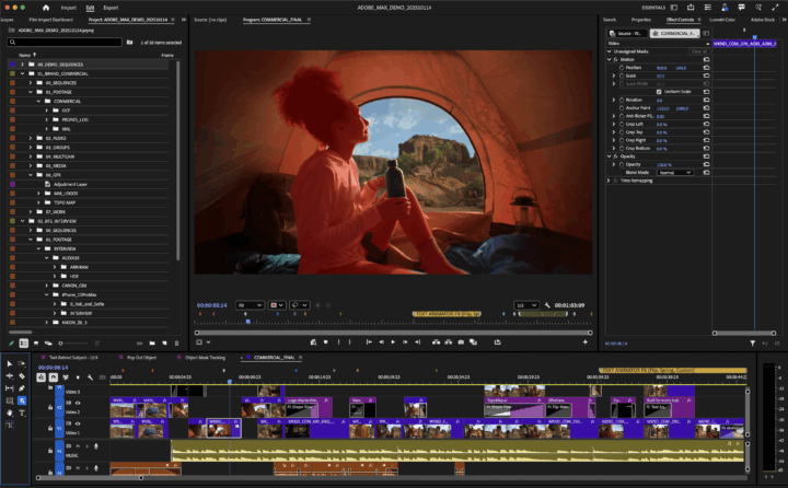 Adobe masks on person in tent