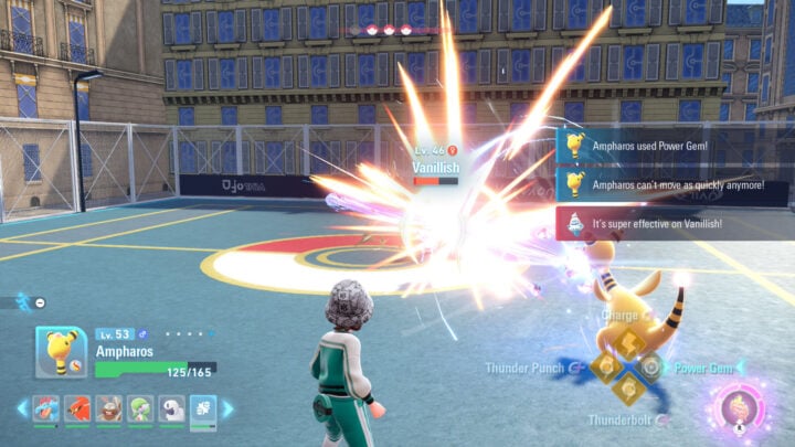 Pokemon Legends Z-A Ampharos battle