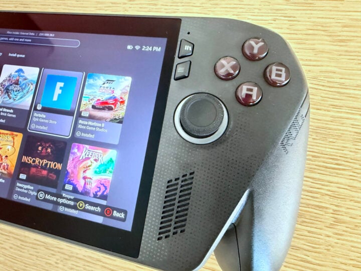 library and menu buttons close up