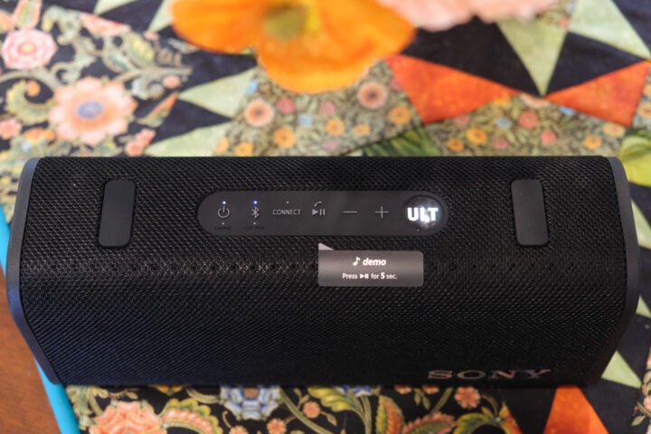 Sony Ult Field 3 Bluetooth speaker controls high angle