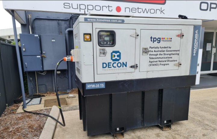 Vodafone backup generator plugged in