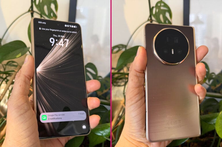 Honor V5 Magic front and rear in hand