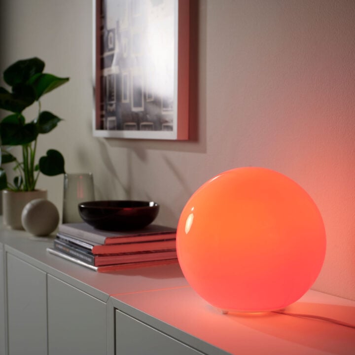 Ikea Kajplats smart matter lamp orange