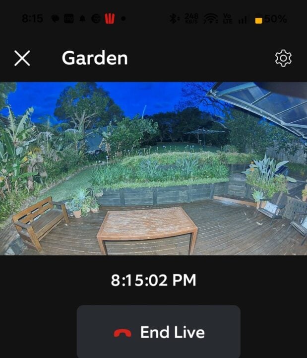 Floodlight Camera Pro night view