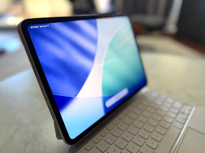 iPad Pro showing screen and keyboard