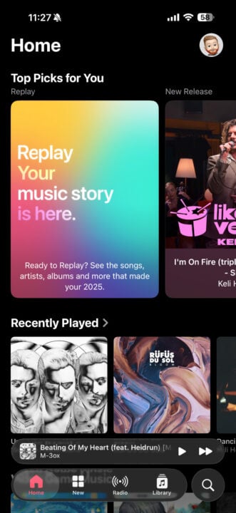 Apple Music Replay 2025 home screen