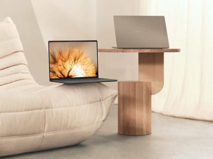 Asus Zenbook A14 two laptops beige set