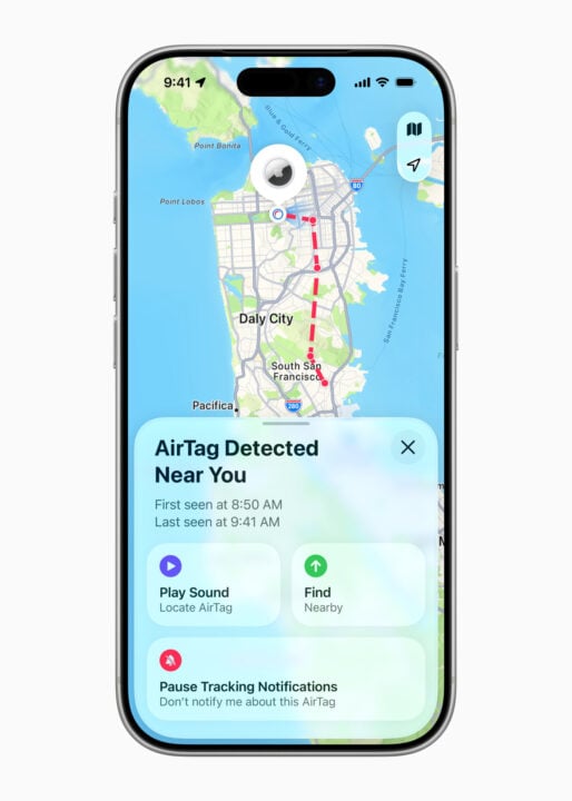 AirTag detected near your iPhone screenshot