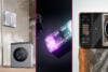 Collage including Ecovacs Winbot W3, Lego Smart Brick, and Hisense XR10 projector