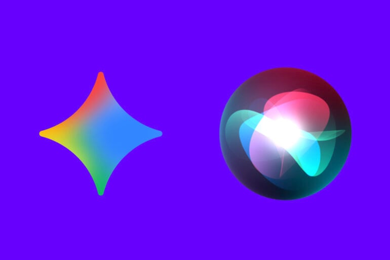Google Gemini and Apple Siri logo