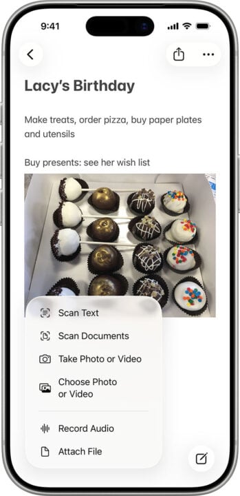 iPhone Notes app iOS 26