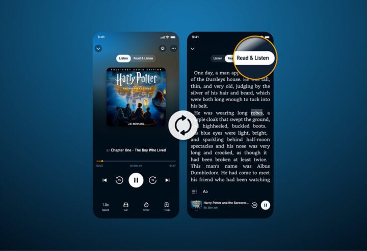 Audible Read & Listen mode in app