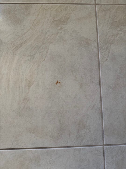 Tiles with a smidge of Nutella remaining