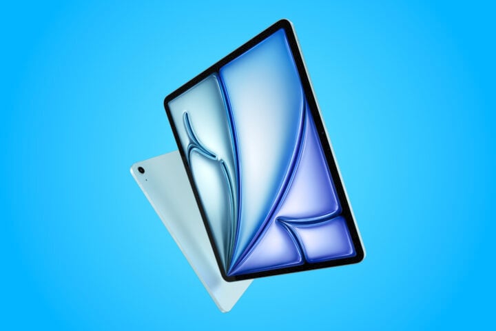 Apple iPad Air M4 blue background