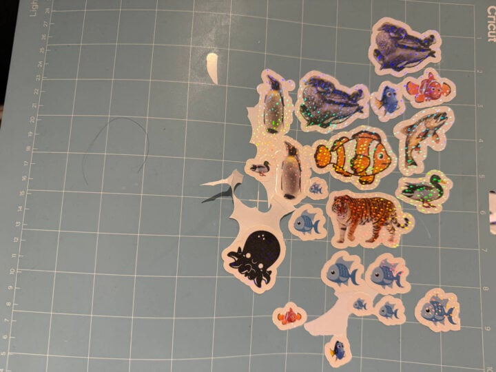 Cricut Explore 5 sticker cutting