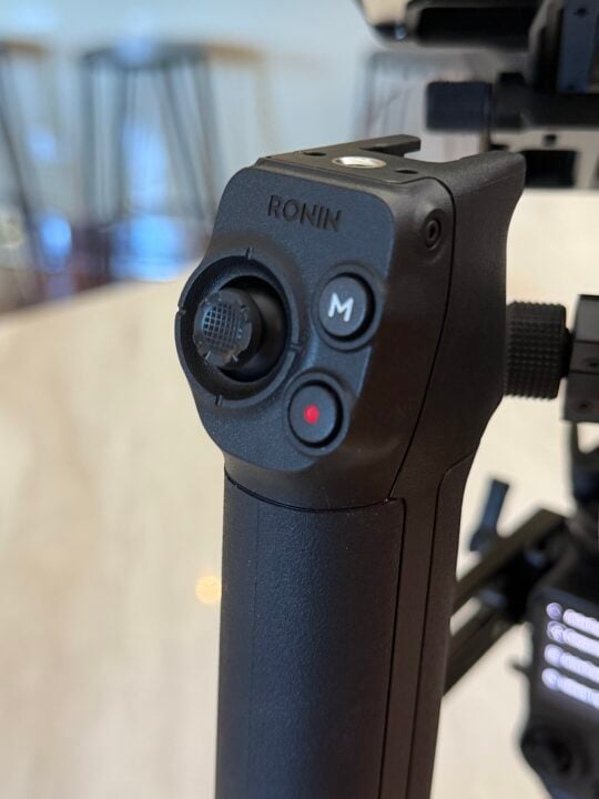 close up of briefcase handle controls