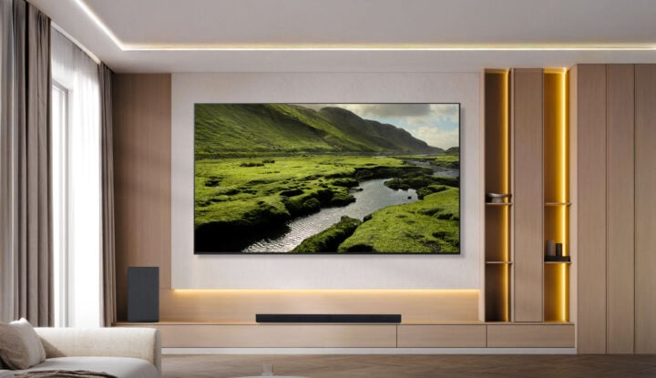 LG C6 OLED TV showing greenery