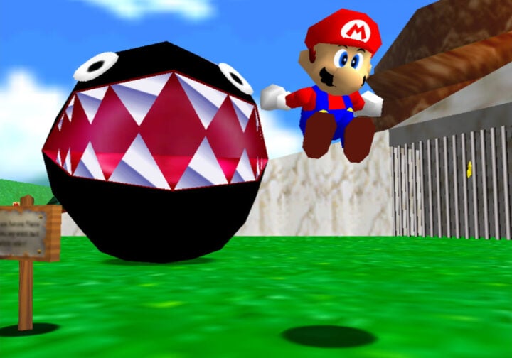 Super Mario 64 remastered screenshot Chain Chomp